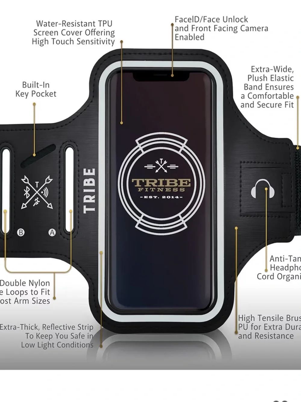 TRIBE Water Resistant Cell Phone Armband for Running and Workouts NWOT